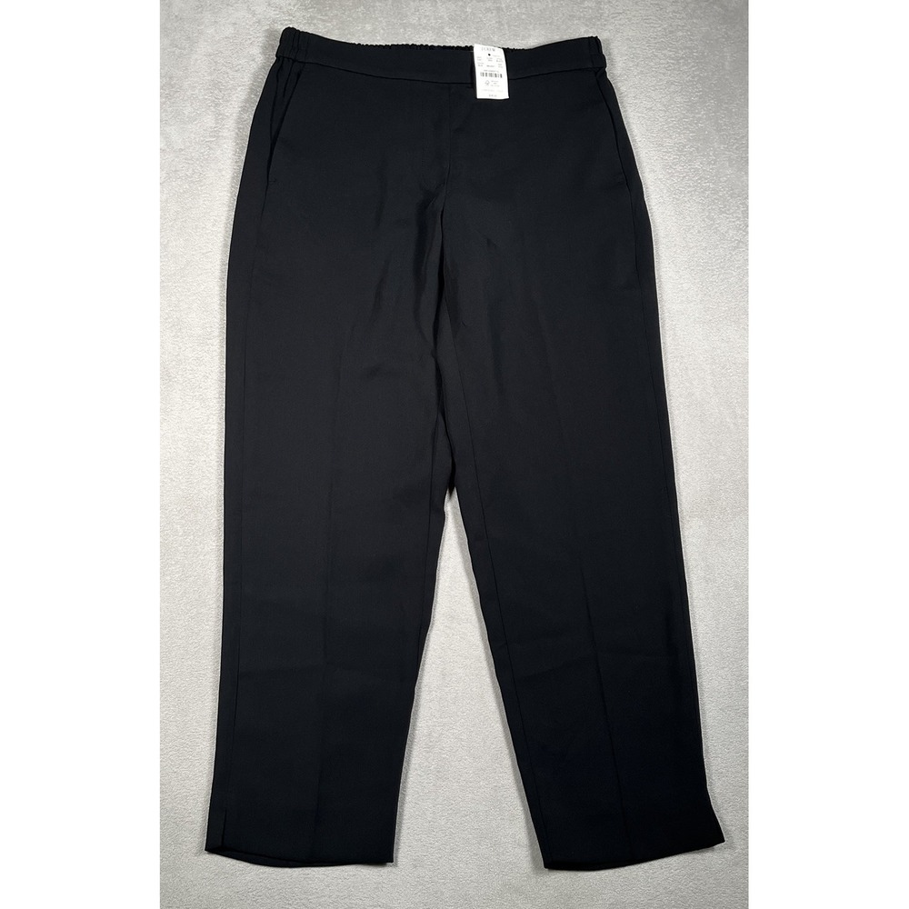 NWT J.Crew Jamie Pant Womens 10 Petite Black Elastic Waist Ankle Trousers AL470